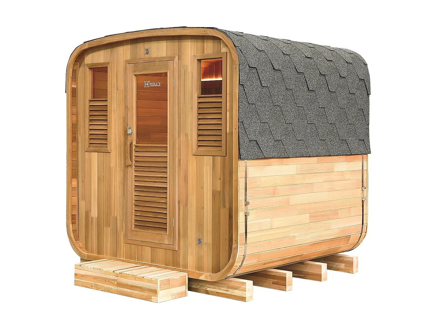 Sauna Gaïa Nova Holl's Vapeur 205x205x220 cm - 6 à 8 kW (non inclus) - Epicéa 6 places