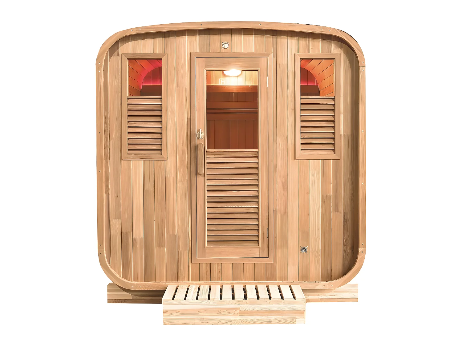 Sauna Gaïa Nova Holl's Vapeur 205x205x220 cm - 6 à 8 kW (non inclus) - Epicéa 6 places