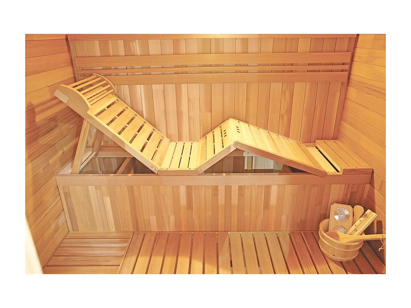 Sauna Gaïa Nova Holl's Dampf 205x205x220 cm - 6 bis 8 kW (nicht im Lieferumfang enthalten) - Fichte 6 Plätze - Nova - Fichte