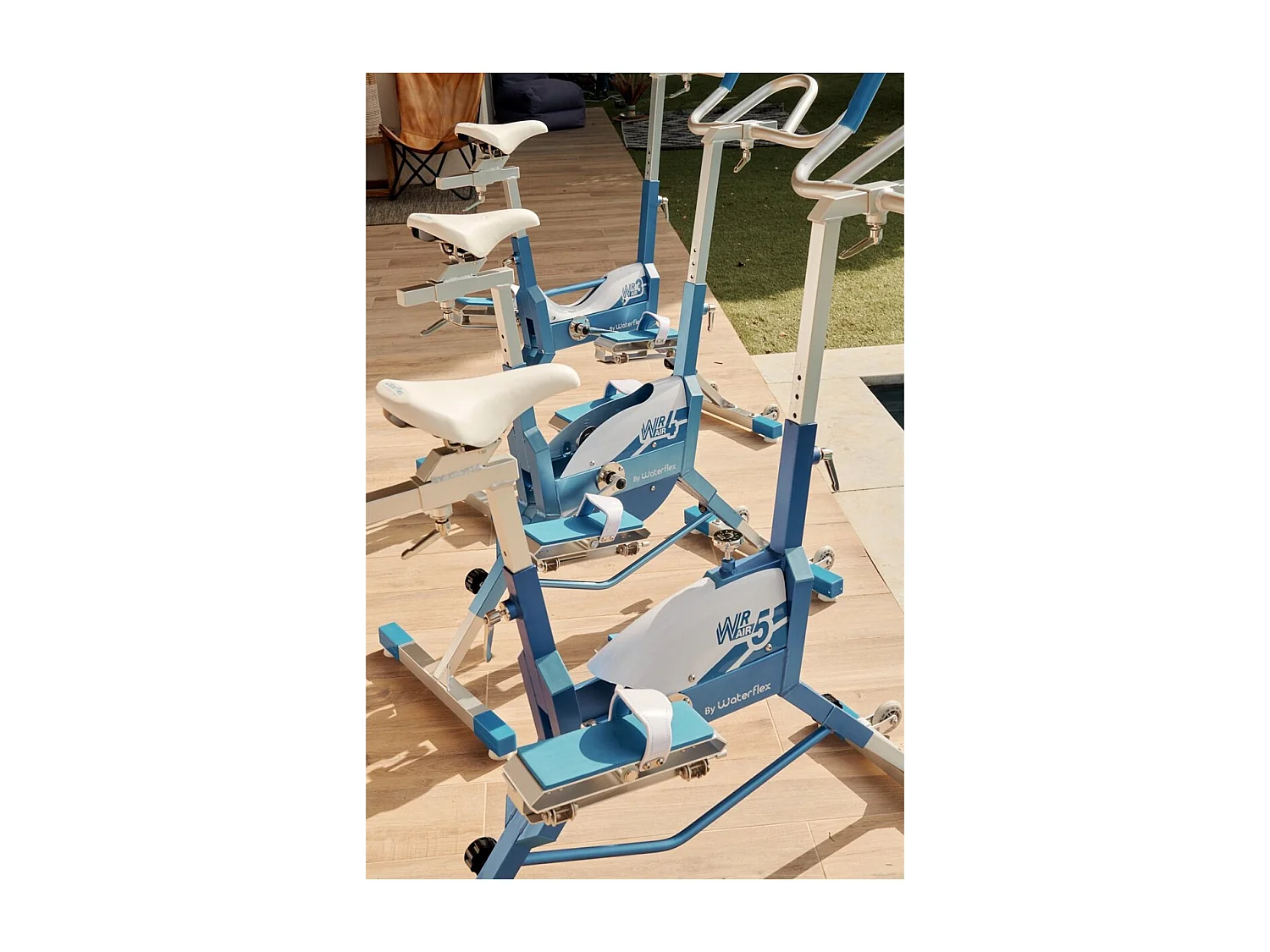 Aquabike - Vélo piscine - Bien-être Waterflex WR3 Air - Résistance hydraulique - Eau 1.10m à 1.60m - 11kg - Anodisation