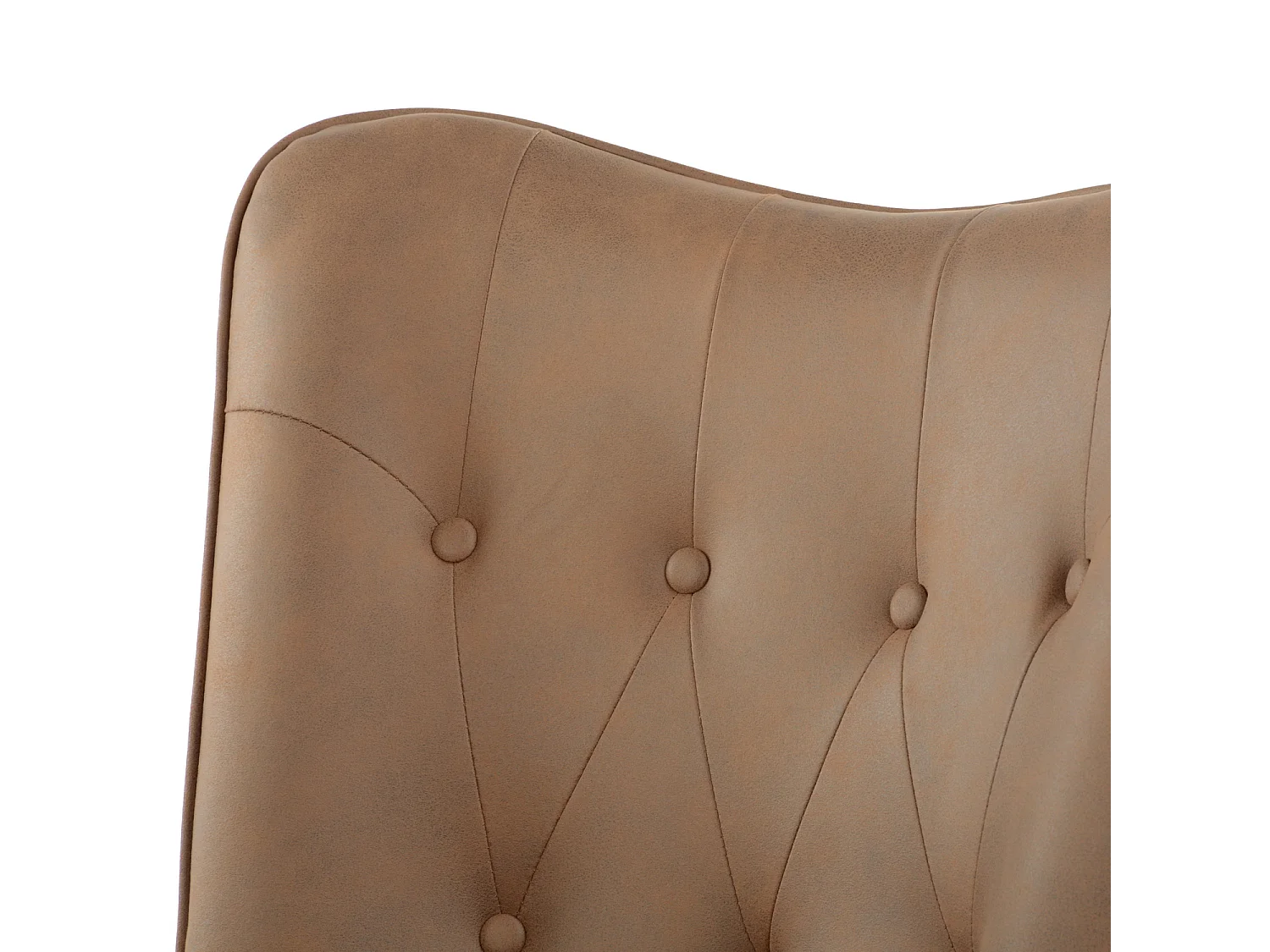 Fauteuil scandinave capitonné en tissu vintage rétro pieds points dorés KAS FABRIC BROWN BLACK GOLD LEG