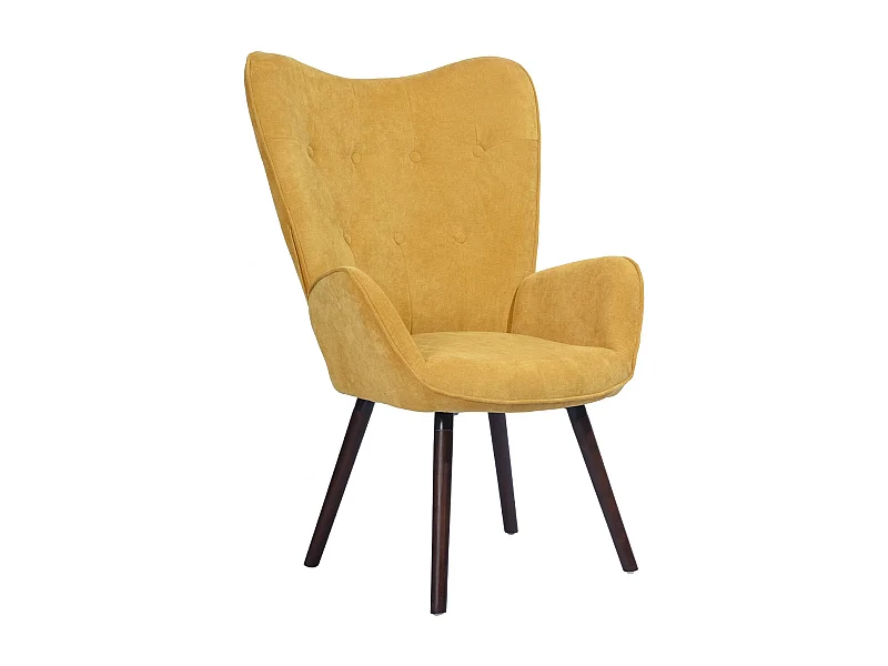 Sillón escandinavo acolchado en tejido amarillo KAS KD VELVET YELLOW