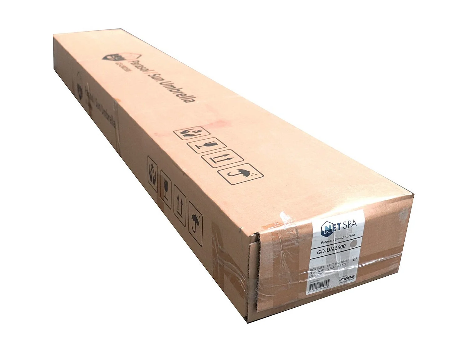 Parasol LED solaires intégrées + Base Netspa pour Spa - 250x250cm - 100% Polyester imperméable 250g - 10,2 kg - Coloris Beige +