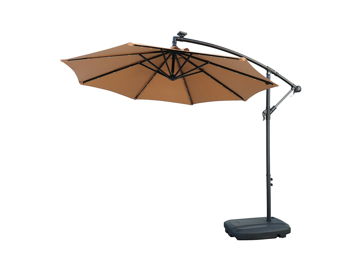 Parasol LED solaires intégrées + Base Netspa pour Spa - 250x250cm - 100% Polyester imperméable 250g - 10,2 kg - Coloris Beige +