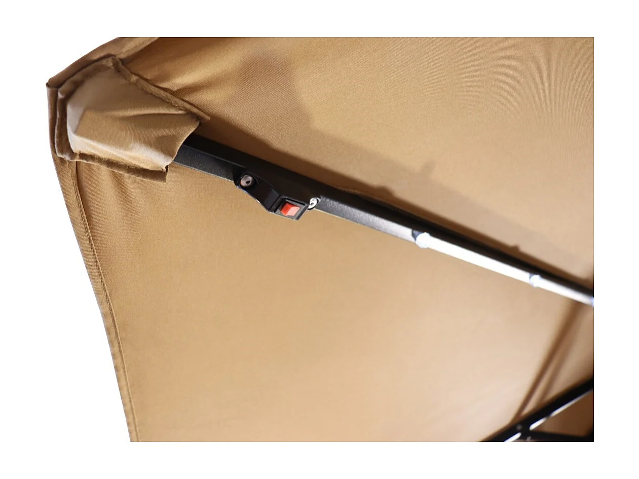 Parasol LED solaires intégrées + Base Netspa pour Spa - 250x250cm - 100% Polyester imperméable 250g - 10,2 kg - Coloris Beige +