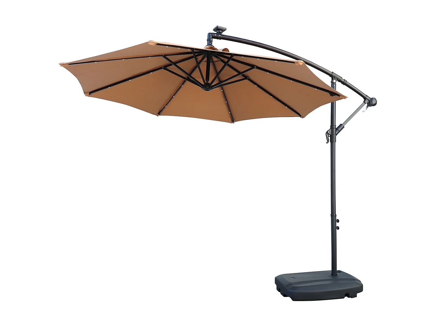 Parasol LED solaires intégrées + Base Netspa pour Spa - 250x250cm - 100% Polyester imperméable 250g - 10,2 kg - Coloris Beige +