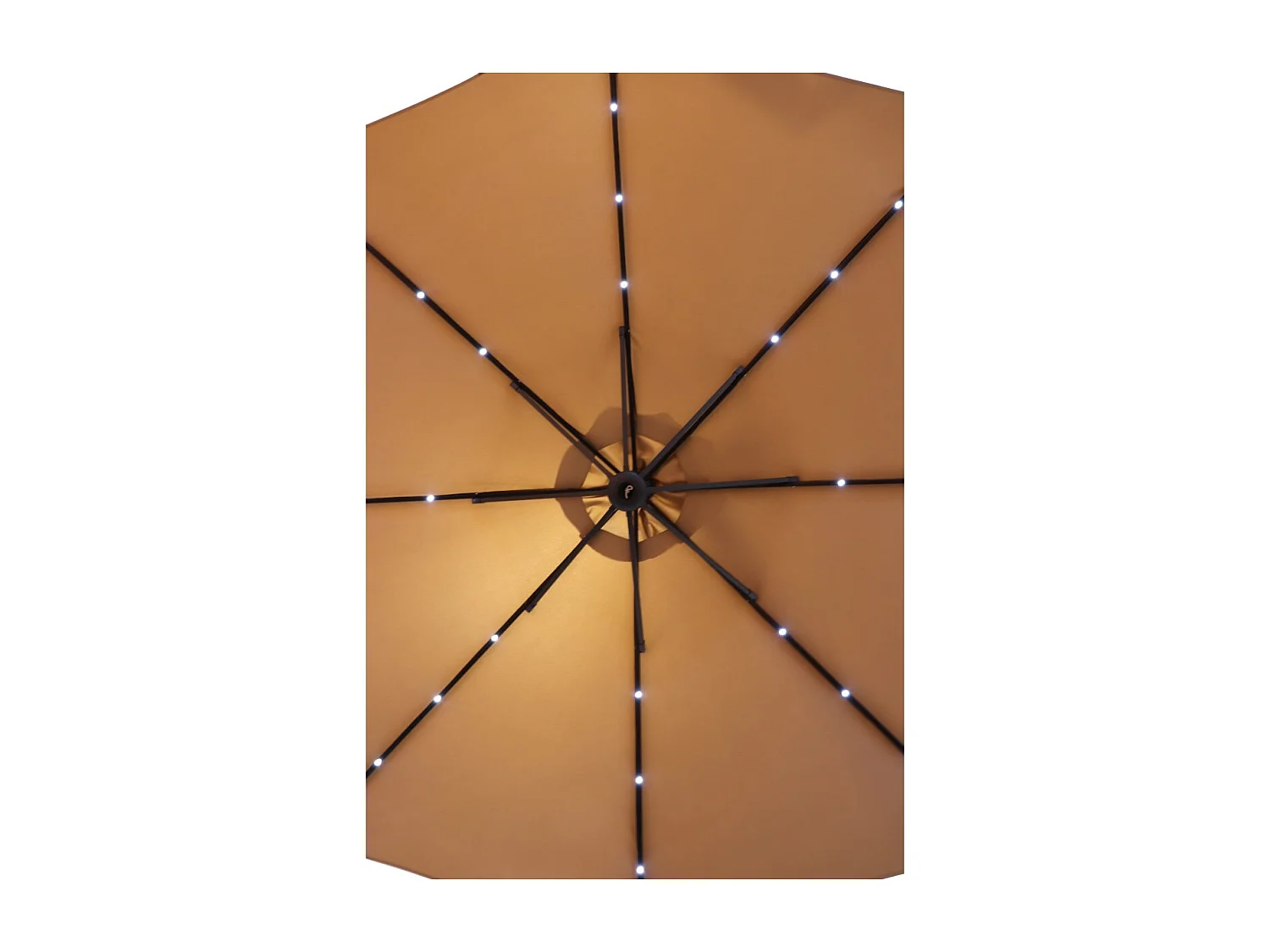 Parasol LED solaires intégrées + Base Netspa pour Spa - 250x250cm - 100% Polyester imperméable 250g - 10,2 kg - Coloris Beige +