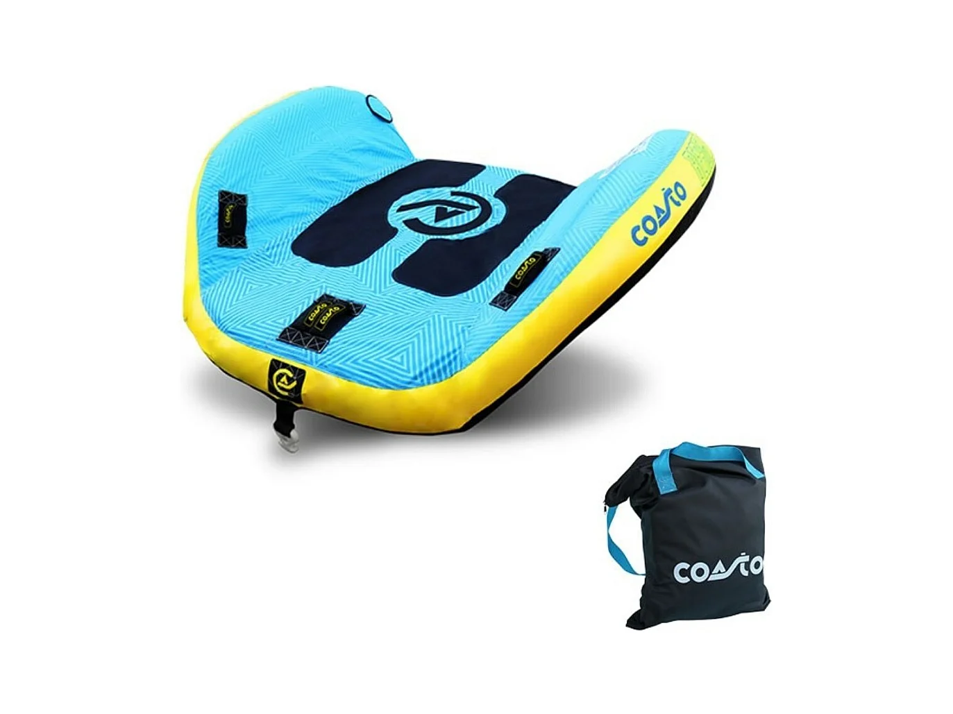 Bouée tractée Coasto Beagle 175 x 150 cm - Nylon 420 D - PVC 26G - 4 poignées Néoprène - Charge max.154 kg - 2 Places