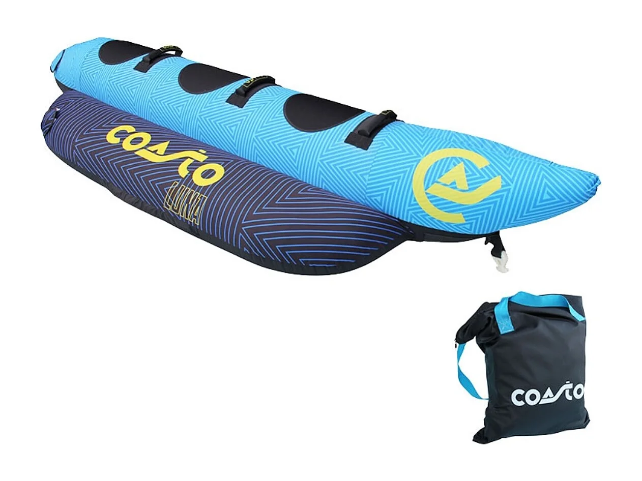 Boa trainata Coasto Luna - 300x100cm - 3 maniglie in neoprene - Carico massimo 230 kg - Nylon 840 D - PVC 28G - 3 posti a sedere