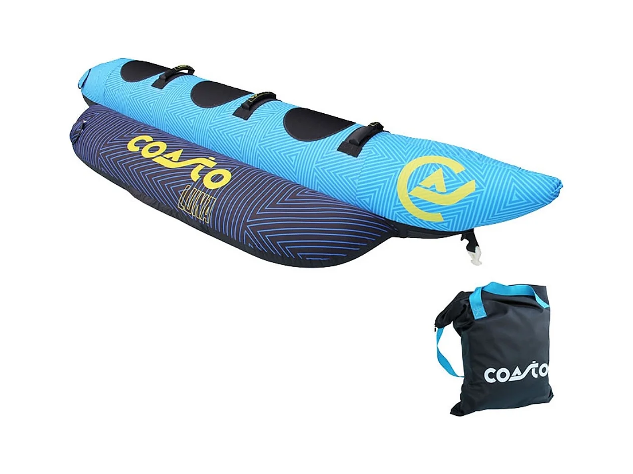 Bouée tractée Coasto Luna - 300x100cm - 3 poignées Néoprène - Charge max.230 kg - Nylon 840 D - PVC 28G - 3 Places