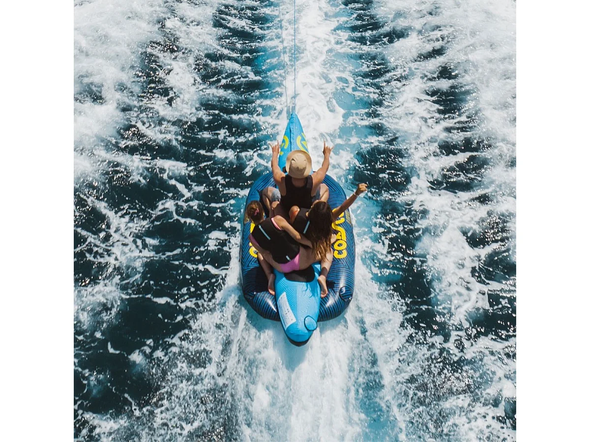 Boa trainata Coasto Luna - 300x100cm - 3 maniglie in neoprene - Carico massimo 230 kg - Nylon 840 D - PVC 28G - 3 posti a sedere