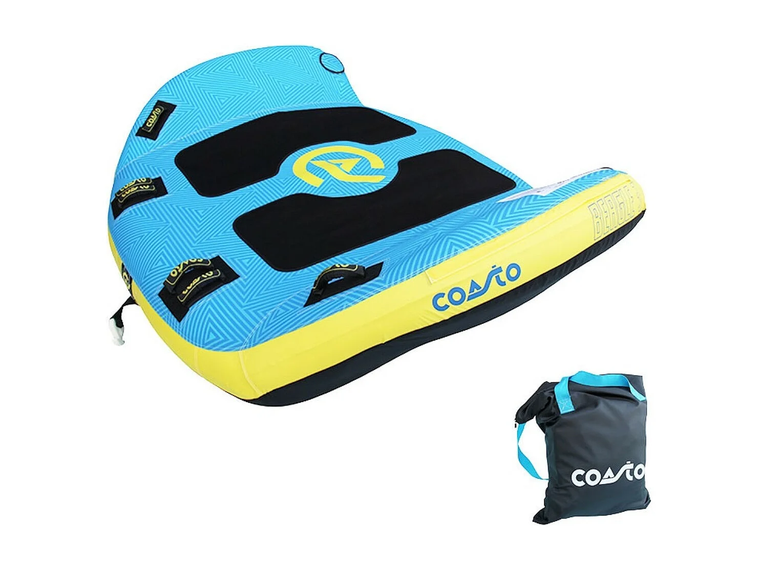Coasto Beagle Zugboje - 215x170 cm - 6 Neopren-Griffe - Max. Belastung 220 kg - Nylon 840 D - PVC 28G - 3 Sitze