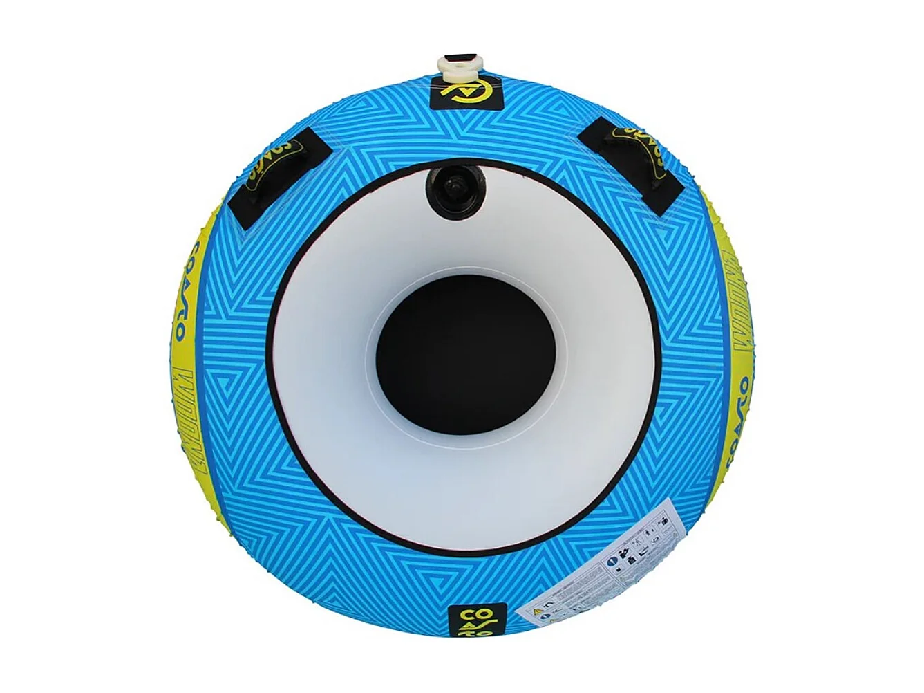 Bouée tractée Coasto Woona - 137 cm - Charge max.70 kg - 2 poignées Néoprène - Nylon 420 D - Construction PVC 26G - 1 Place