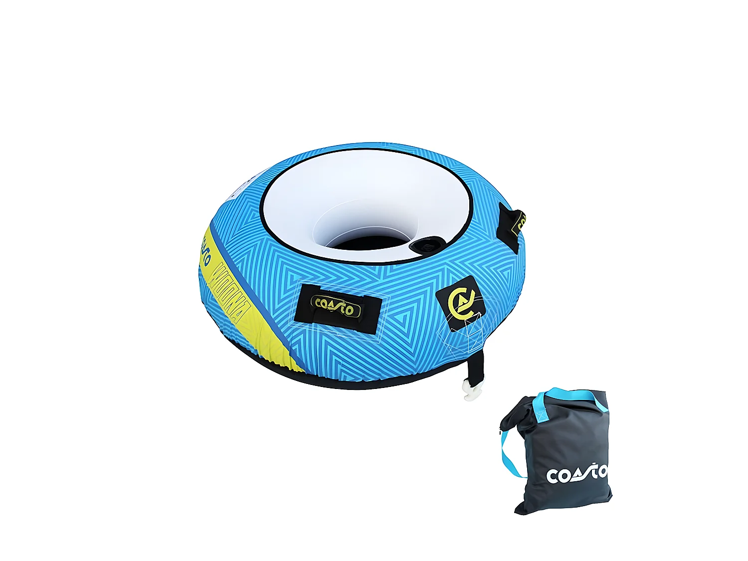 Boya remolcada Coasto Woona - 137 cm - Carga máx. 70 kg - 2 asas de neopreno - Nylon 420 D - Construcción PVC 26G - 1 plaza