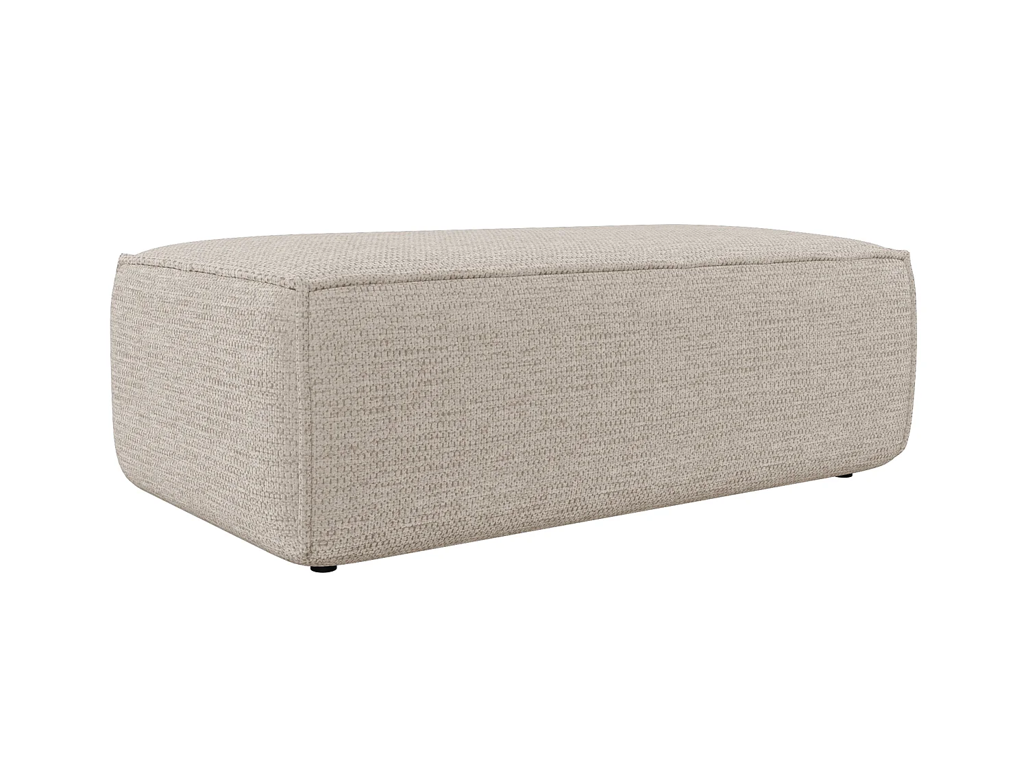 Puf de tela texturizada beige AMELIA