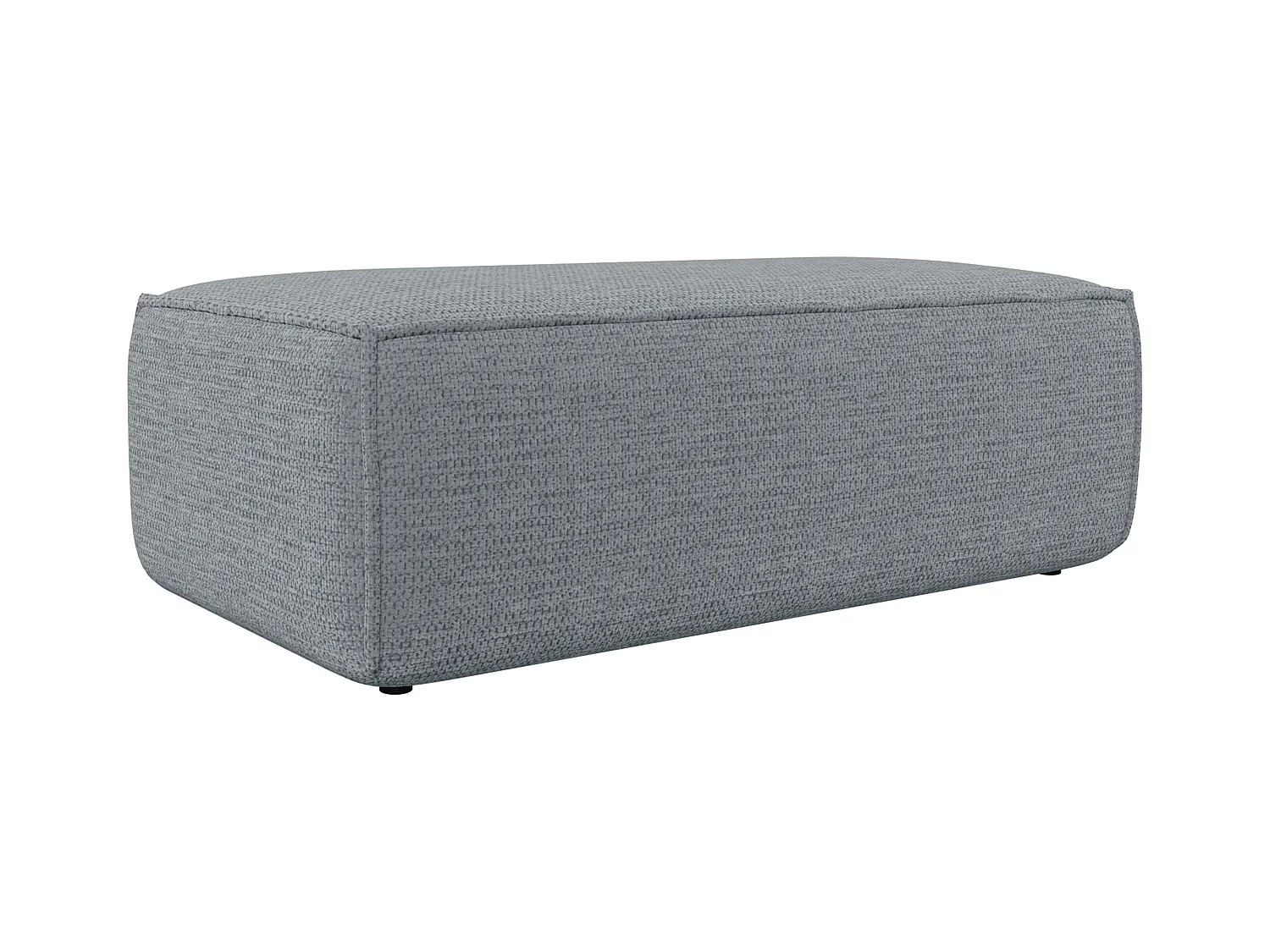 Puf de tela texturizada gris AMELIA