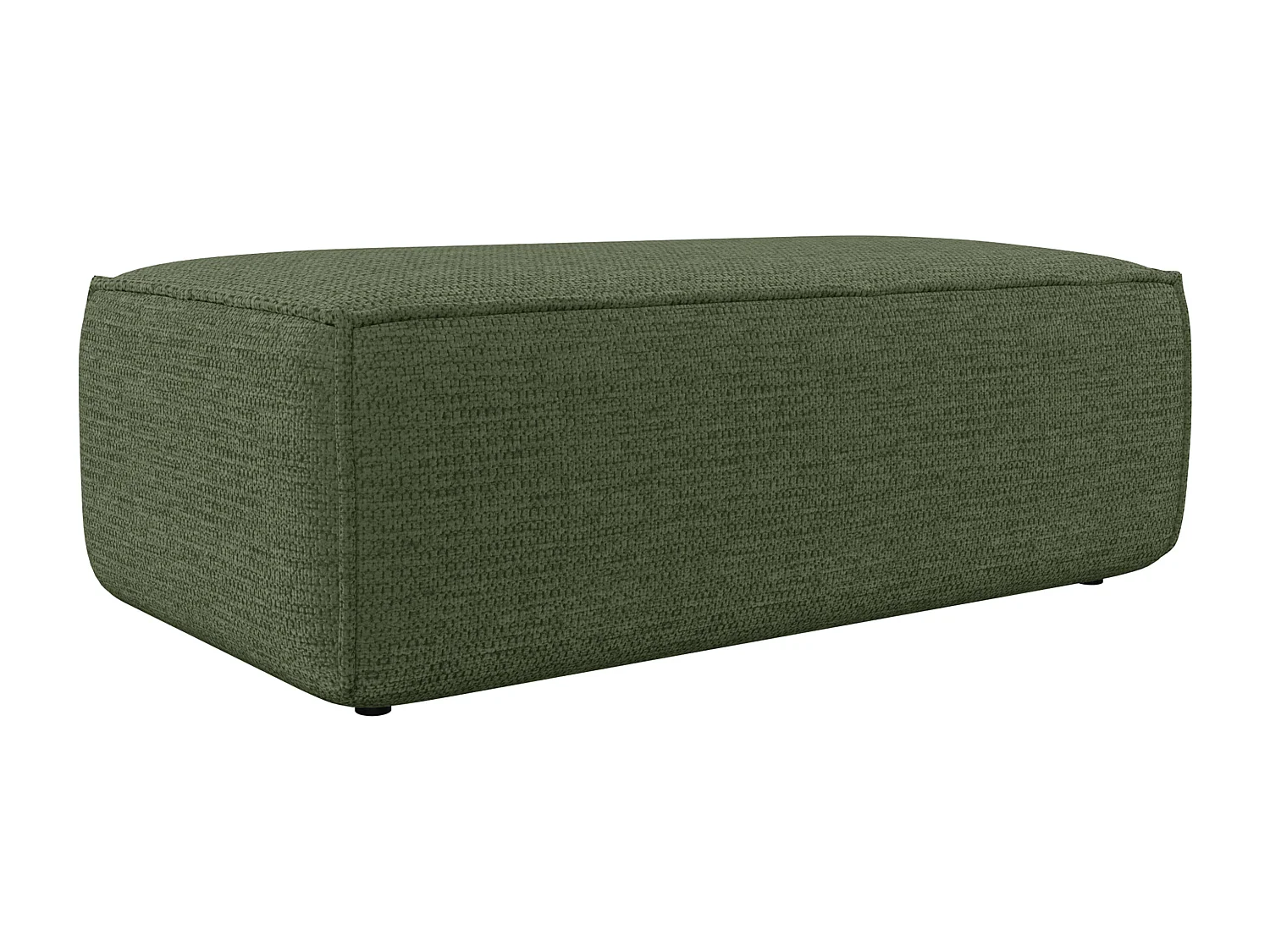 Pouf en tissu texturé vert AMELIA