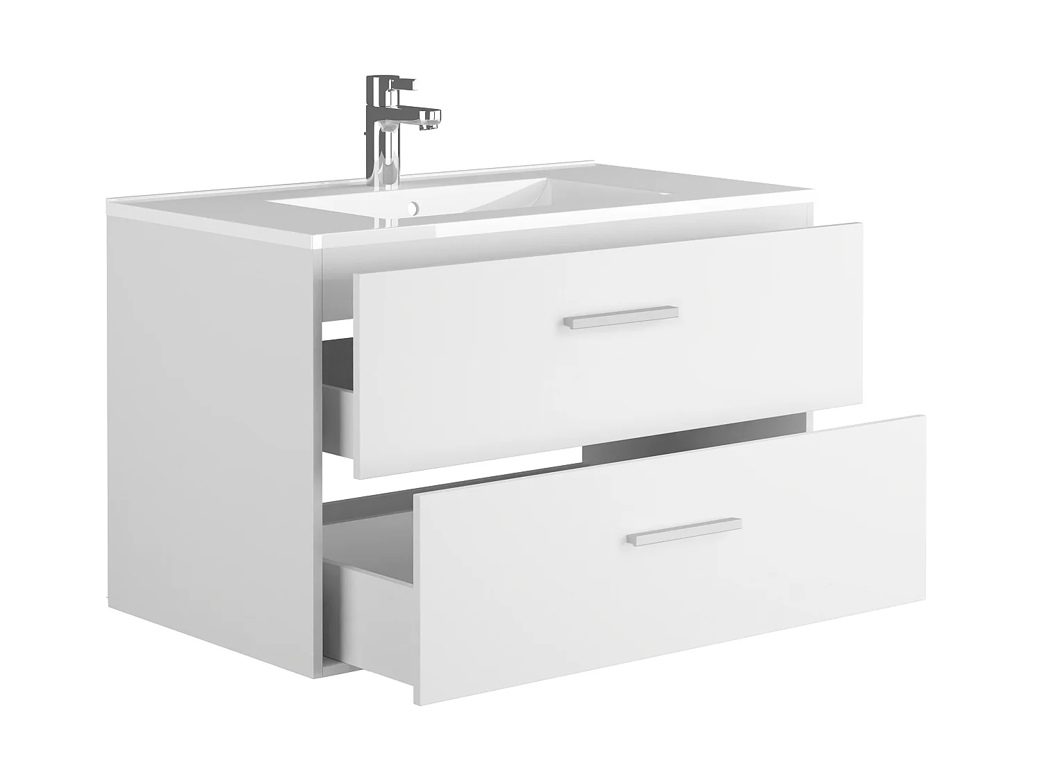 Móvel suspenso para casa de banho com lavatório individual branco 80 cm - KAYLA