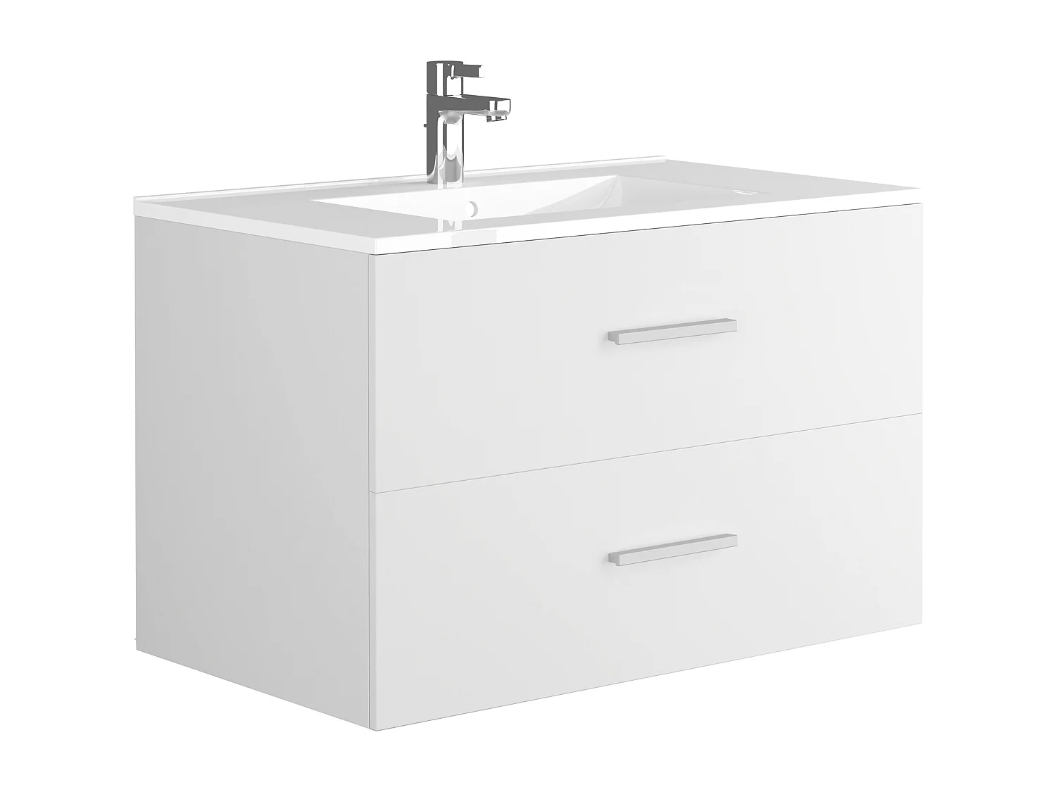 Móvel suspenso para casa de banho com lavatório individual branco 80 cm - KAYLA