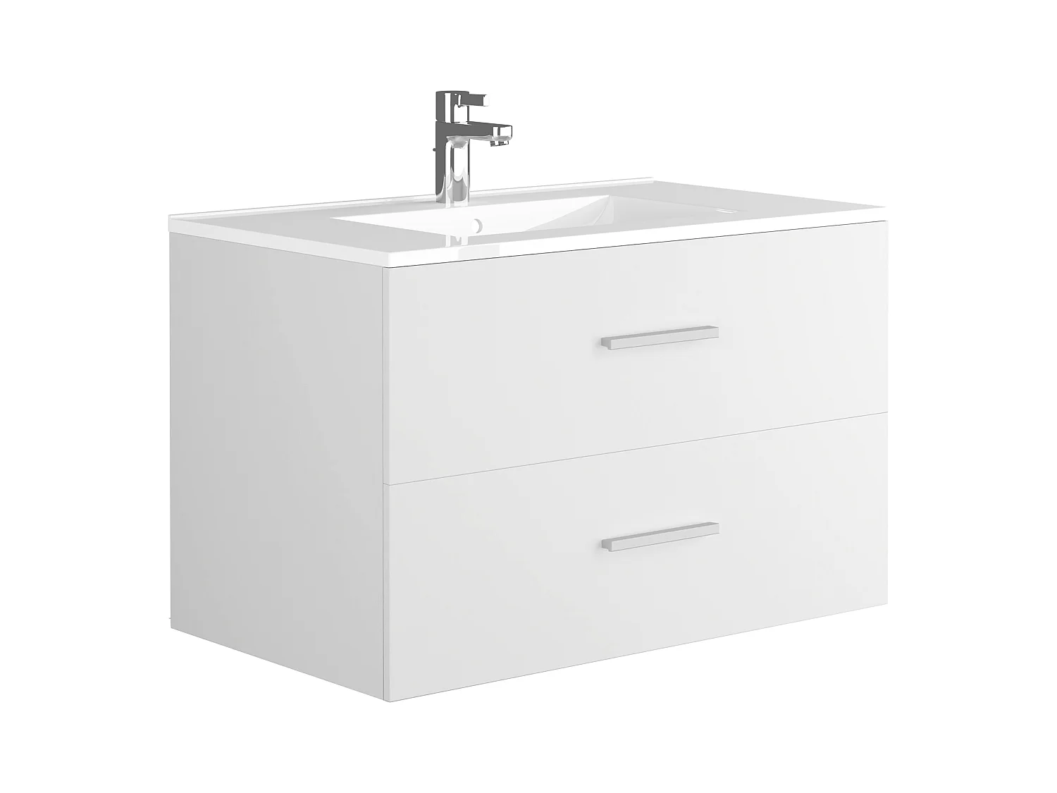 Mueble de baño flotante con lavabo - Color blanco - 80 cm - KAYLA