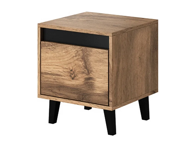 Lot de 2 tables de chevet aspect chêne wotan et gris anthracite Stik