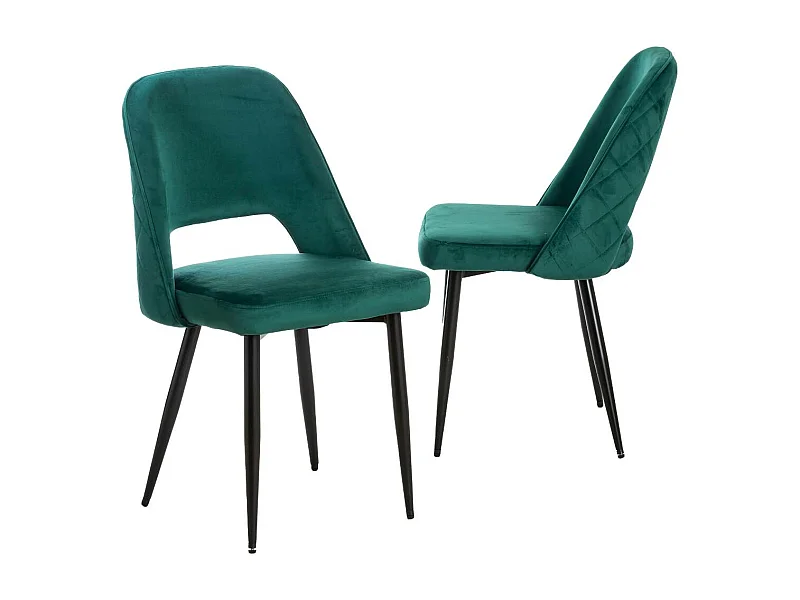Set de 2 sillas de terciopelo verde Rumba para un toque de sofisticación y estilo