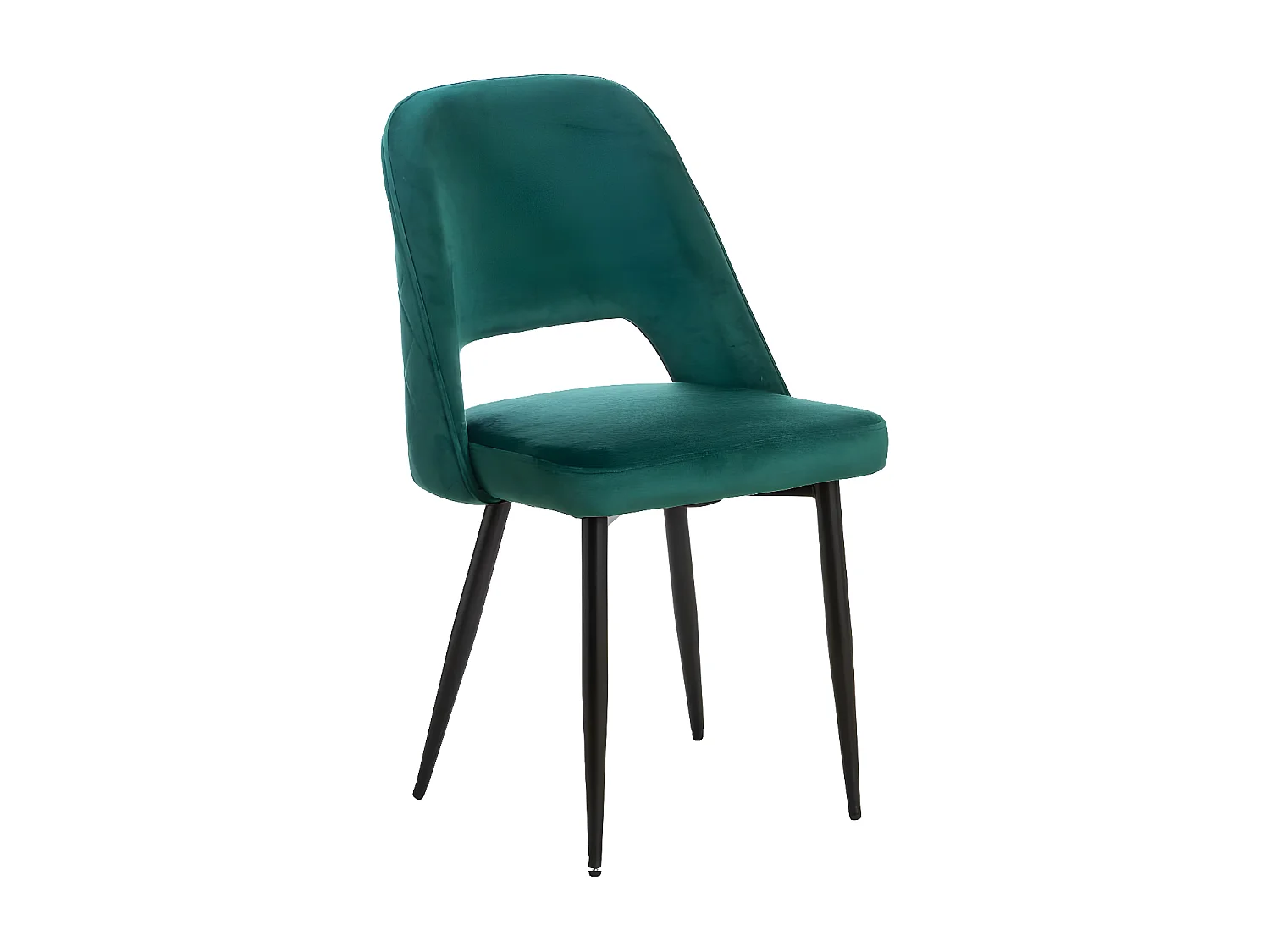 Chaise en velours vert Rumba (lot de 2)