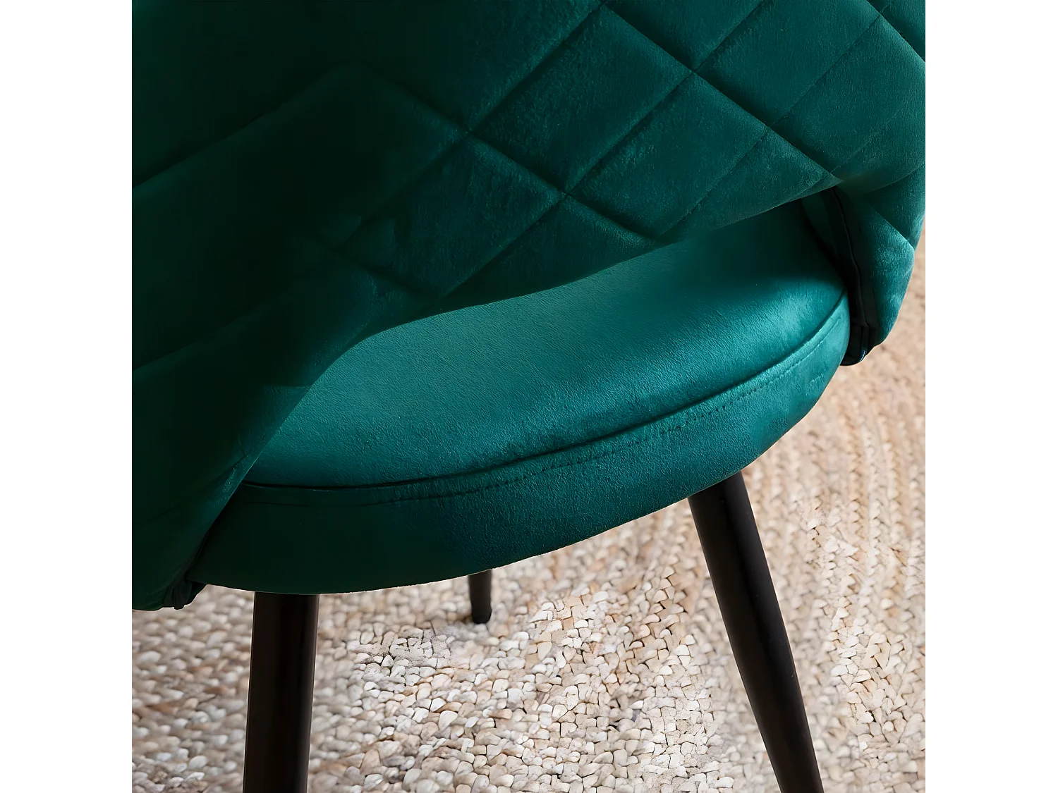 Chaise en velours vert Rumba (lot de 2)