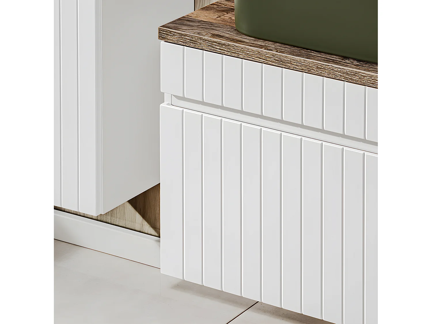 Meuble double vasque 160cm Zelie Blanc et Bois