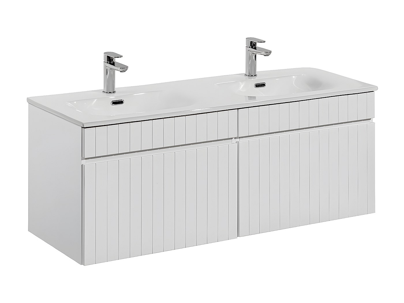 Meuble double vasque encastrée 120cm Zelie Blanc