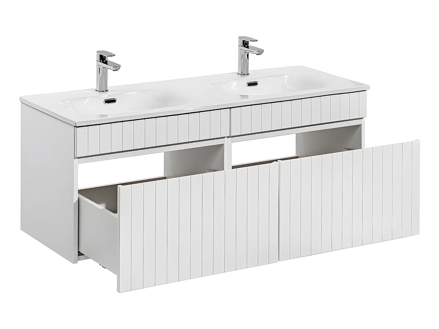 Meuble double vasque encastrée 120cm Zelie Blanc