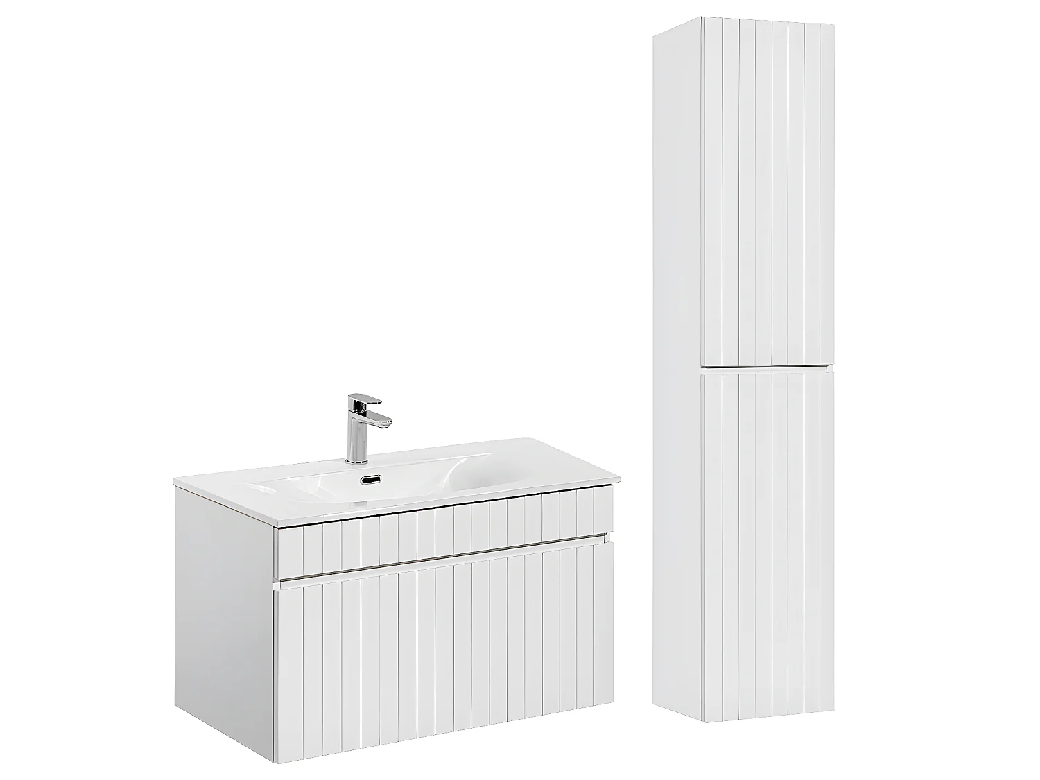 Set di mobili da bagno con lavabo Zelie bianco 80cm