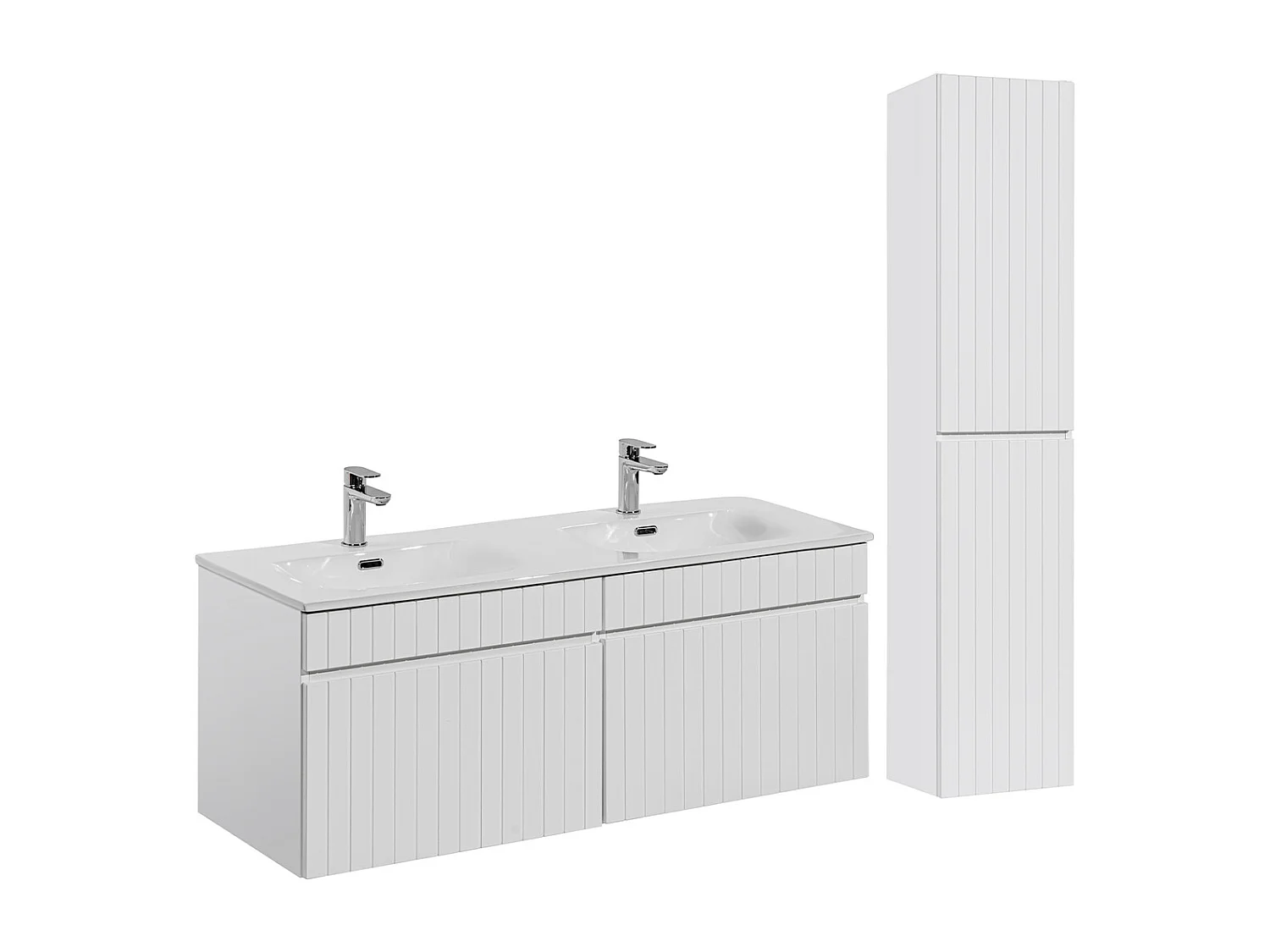 Set di mobili da bagno doppio lavabo Zelie bianco 120cm