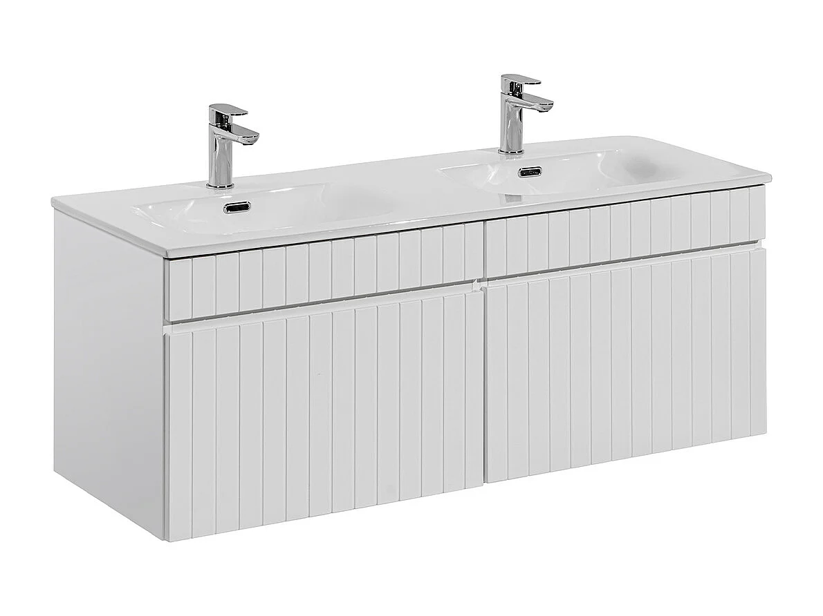Set di mobili da bagno doppio lavabo Zelie bianco 120cm