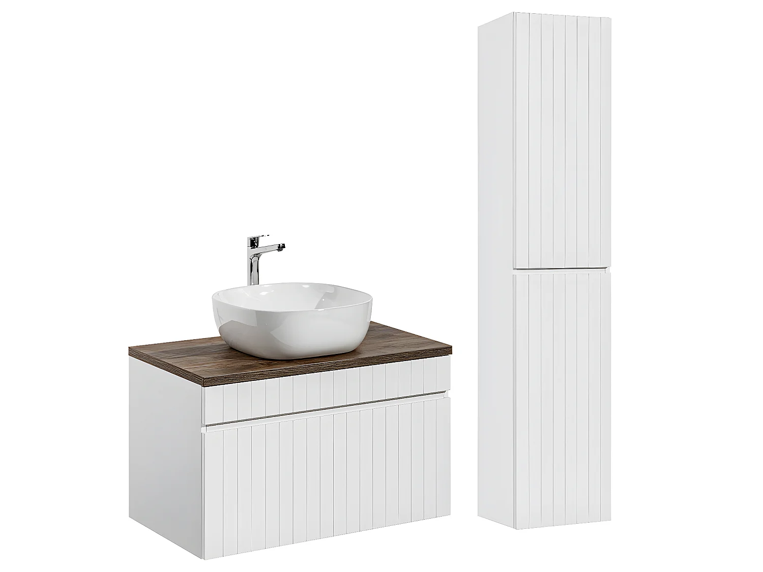 Set di mobili da bagno con lavabo Zelie bianco 80cm