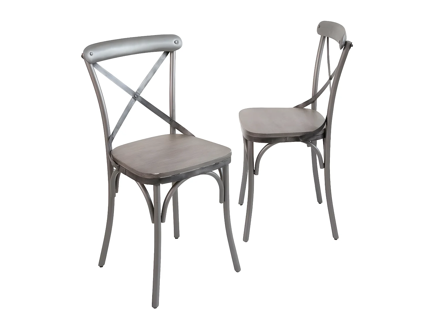 Chaise en bois de manguier grise Wood   (lot de 2)