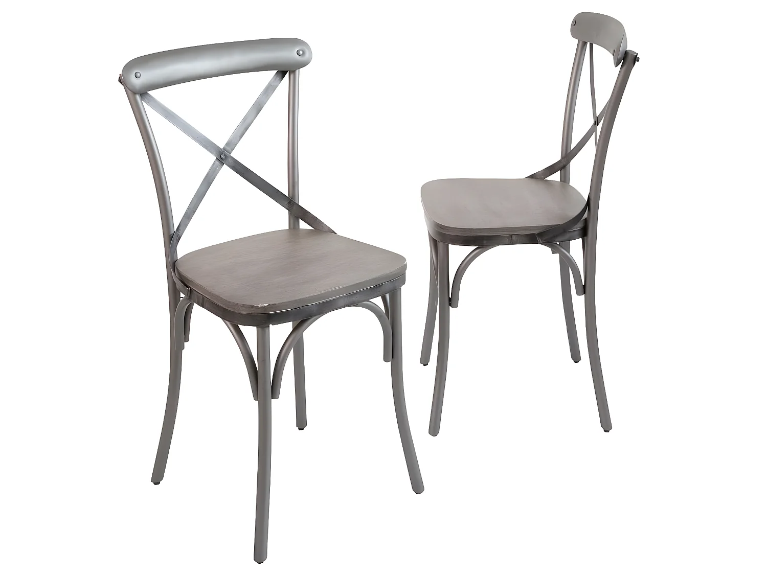 Chaise en bois de manguier grise Wood (lot de 2)