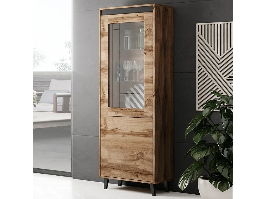 Vetrina Stik wotan in rovere e grigio antracite