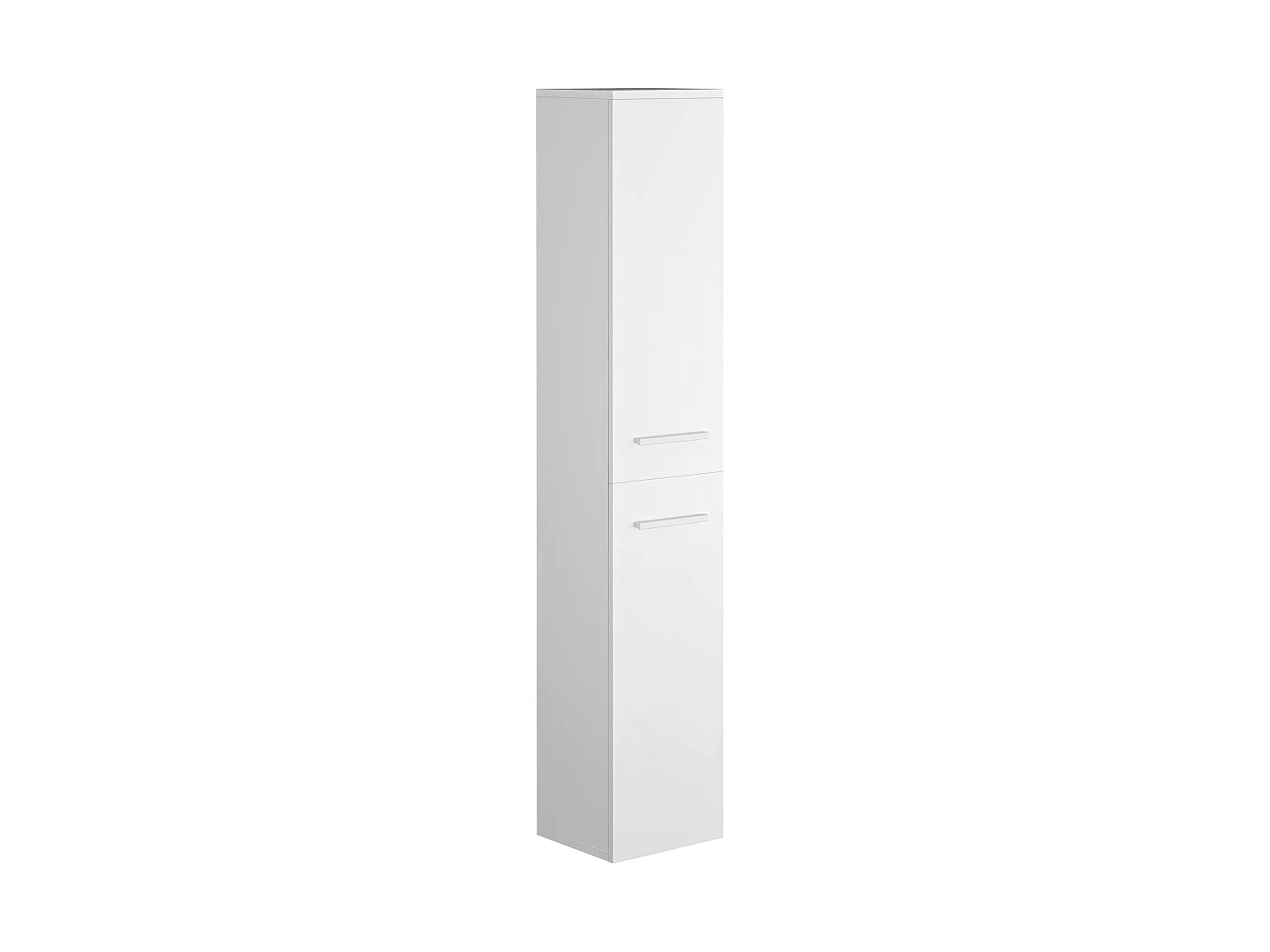 Meuble de salle de bain suspendu simple vasque avec colonne de rangement - Coloris blanc - 80 cm - KAYLA