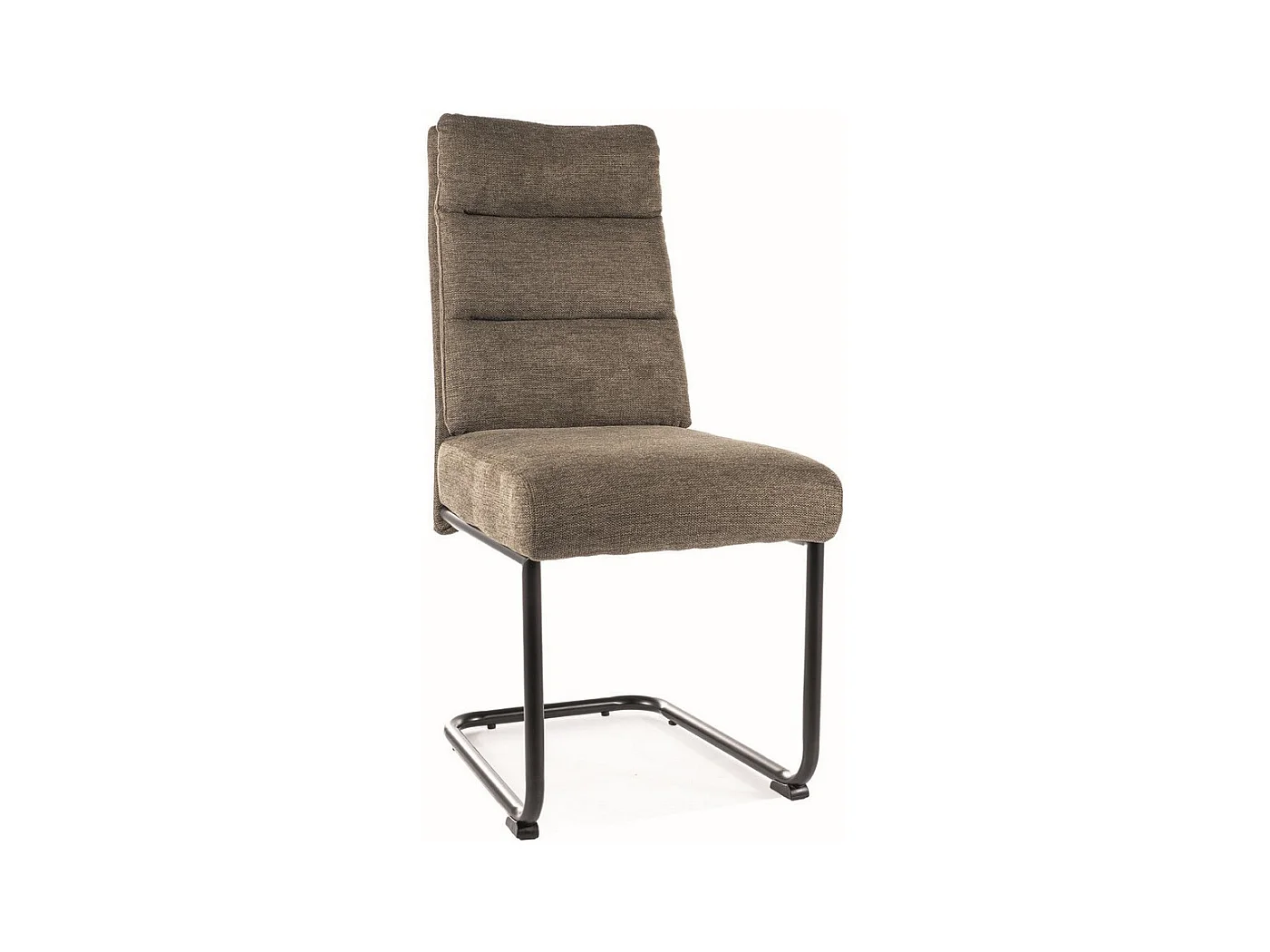 Chaise design en tissu vert olive avec piètement en métal noir Marilou