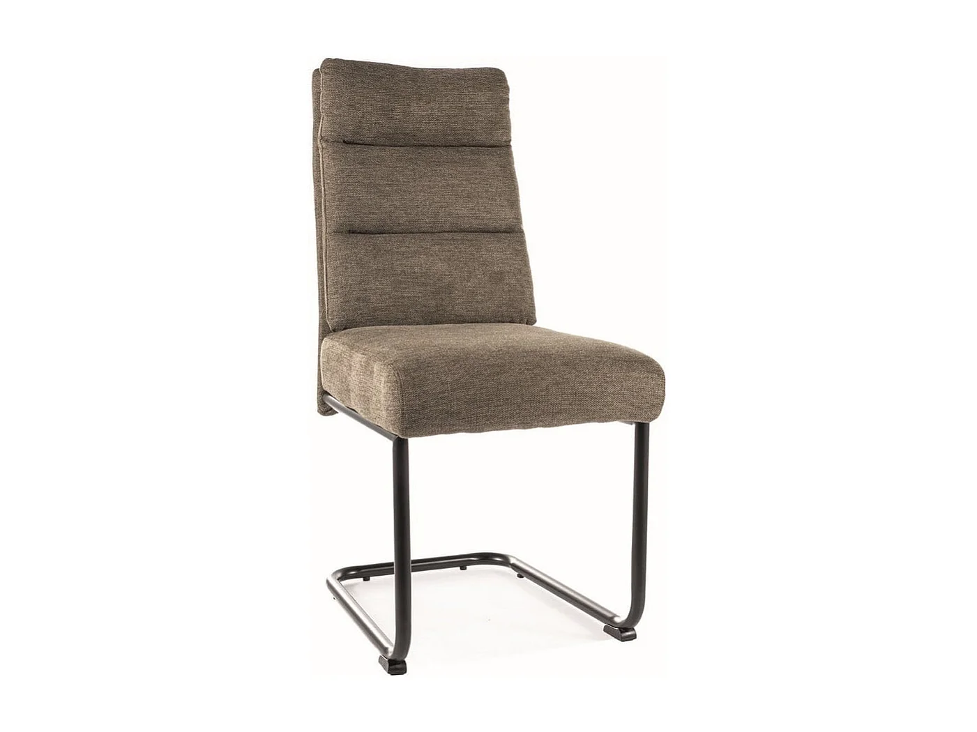 Chaise design en tissu vert olive avec piètement en métal noir Marilou