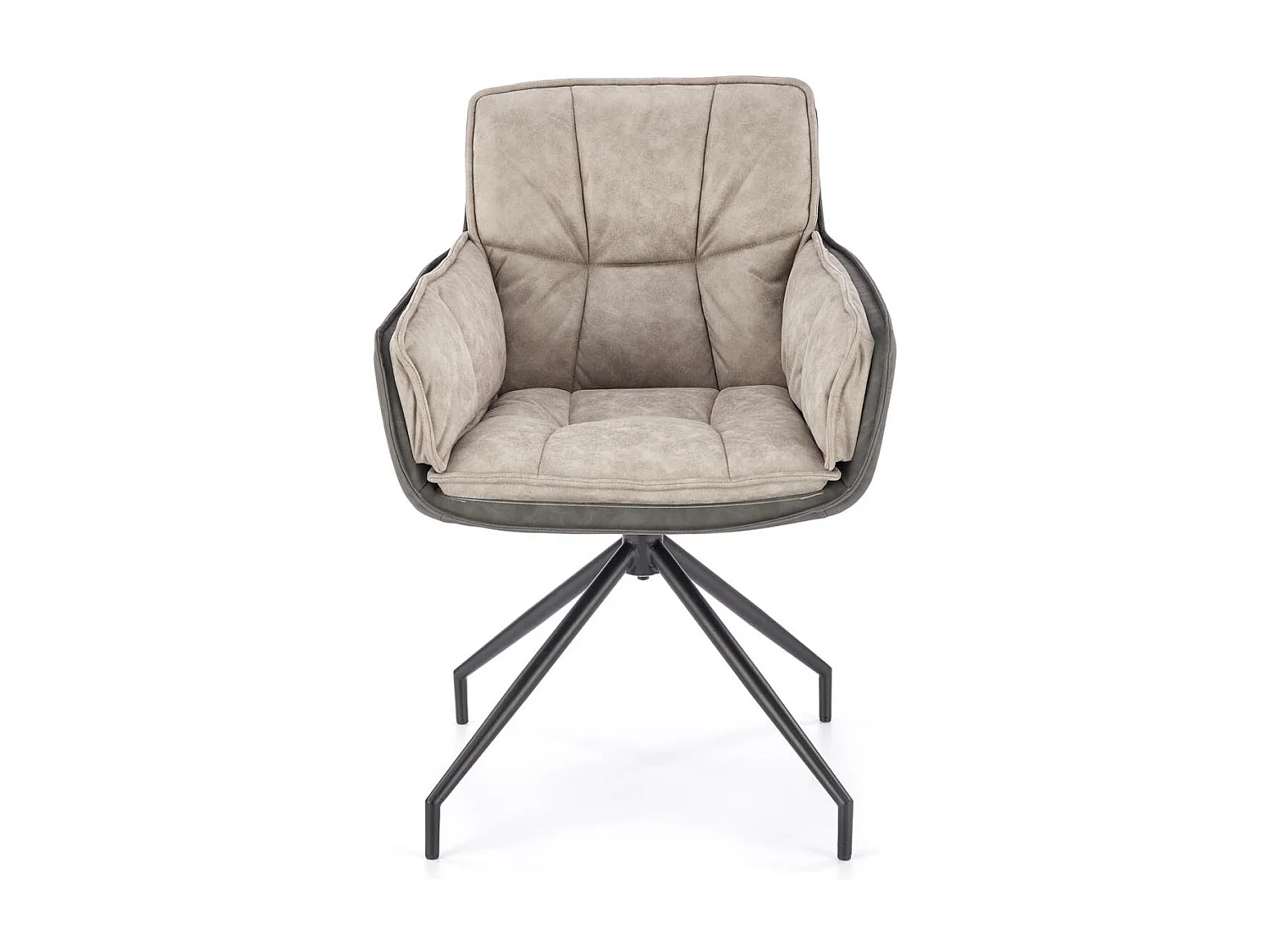 Chaise bi matière éco-cuir et tissu gris clair Doe