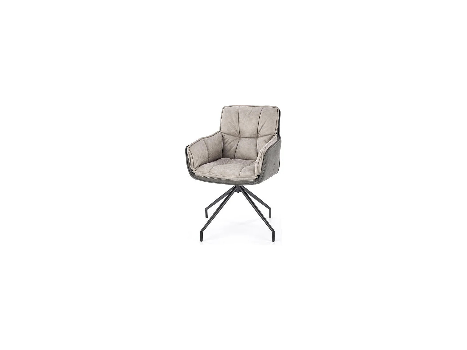 Chaise bi matière éco-cuir et tissu gris clair Doe