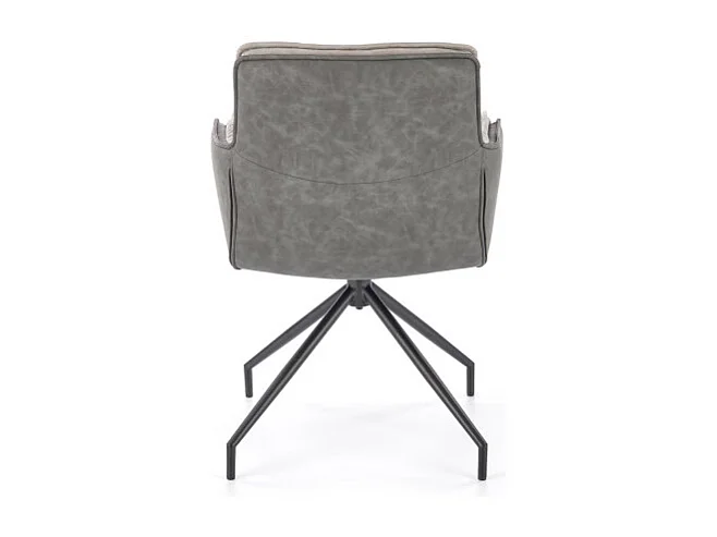 Chaise bi matière éco-cuir et tissu gris clair Doe