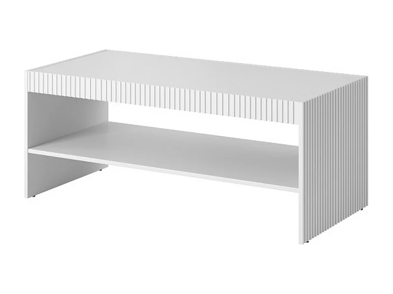 Table basse design blanc mat 120 cm Gustave
