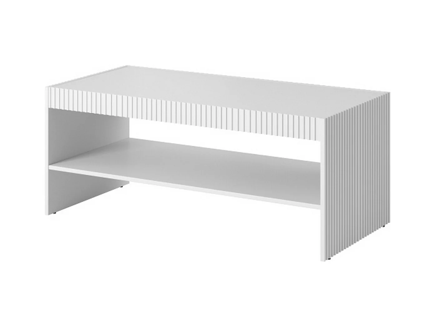 Table basse design blanc mat 120 cm Gustave
