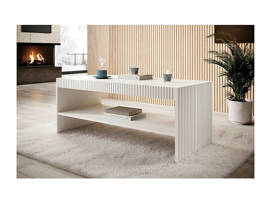 Mesa de centro Gustave 120 cm diseño blanco mate