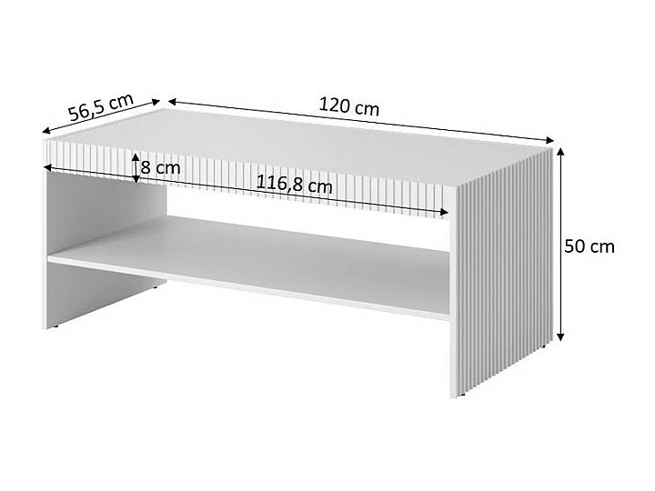 Mesa de centro Gustave 120 cm diseño blanco mate