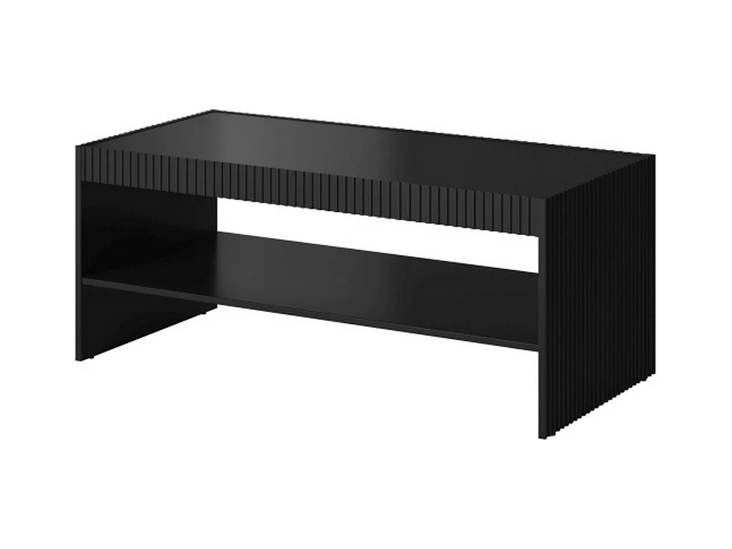 Table basse design noir mat 120 cm Gustave