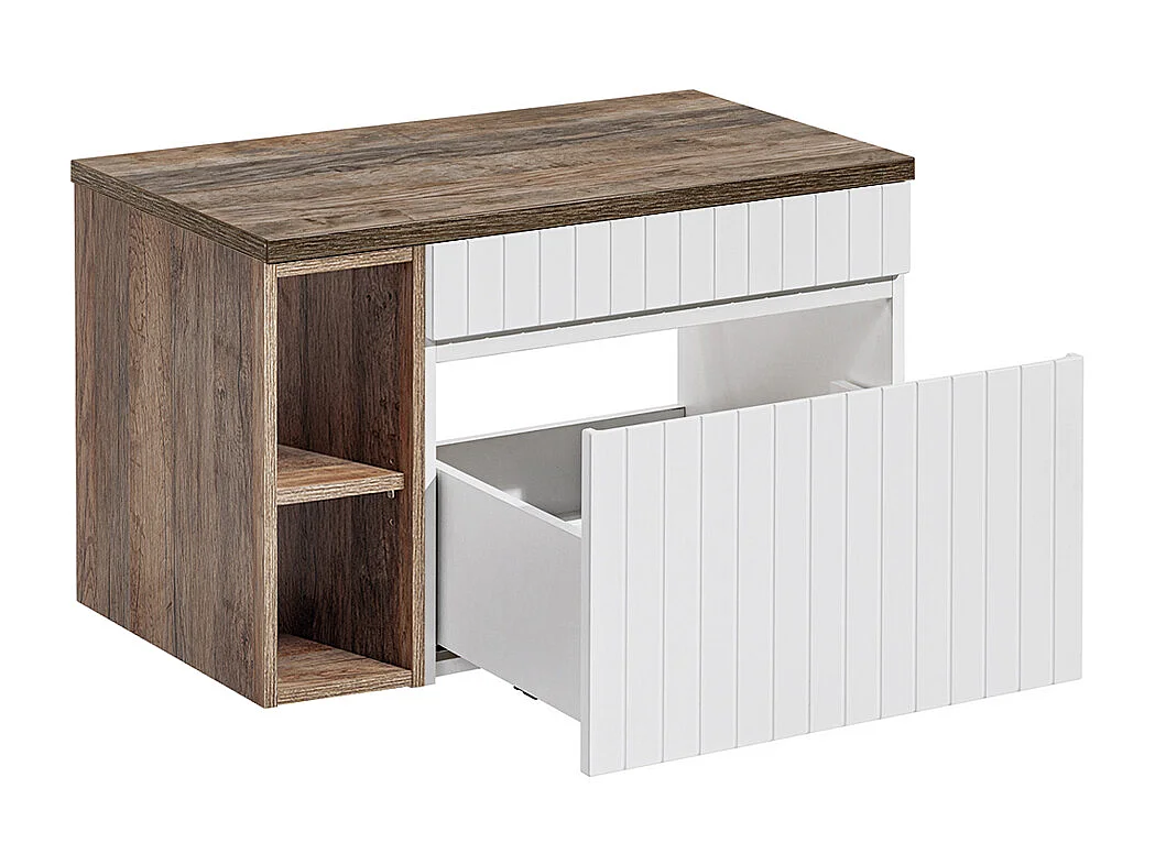 Zelie Wit en Hout 80cm 2 nissen badmeubel